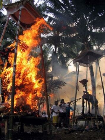 Bali Pyre Photo - Cremation Ceremony, Bali, Indonesia 