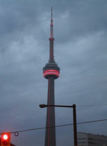 The CN Tower with sparkling lights! Photo - CN Tower, Toronto, Ontario 