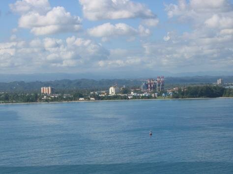 View of the Bacardi Rum factory from San Juan Fort Photo - Casa Bacardi Distillery and Visitor Center, Catano, Puerto Rico 